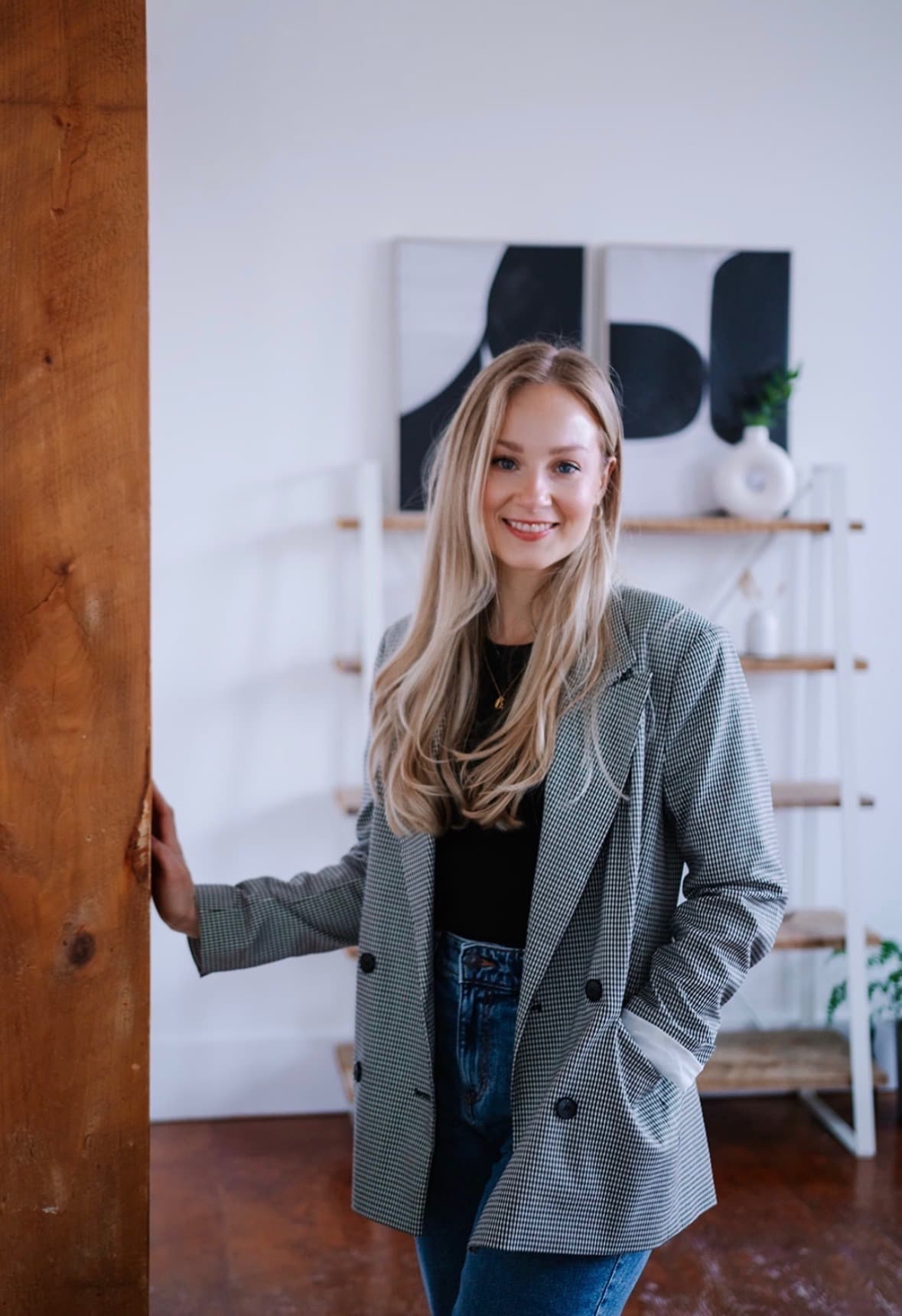 Vanessa Flis, virtual assistant, standing in her workspace